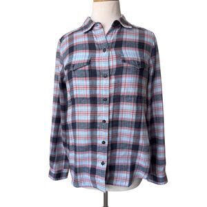 TOAD & CO Re-Form Flannel Shirt Blue Red Small